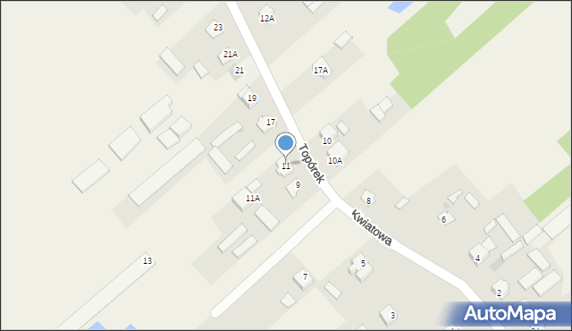 Topórek, Topórek, 11, mapa Topórek