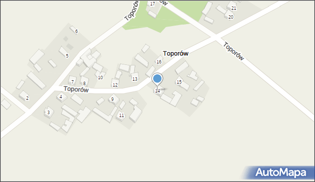 Toporów, Toporów, 14, mapa Toporów