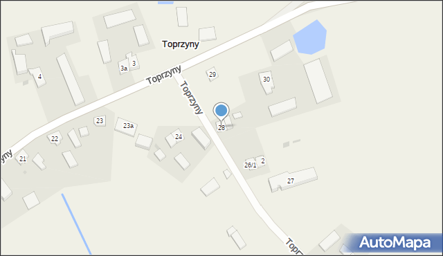 Toprzyny, Toprzyny, 28, mapa Toprzyny