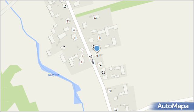 Tosie, Tosie, 26, mapa Tosie