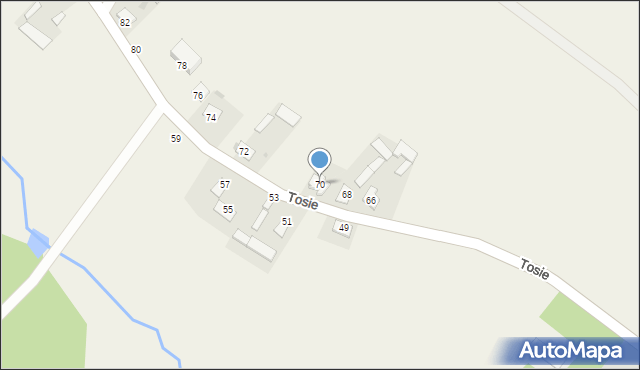 Tosie, Tosie, 70, mapa Tosie
