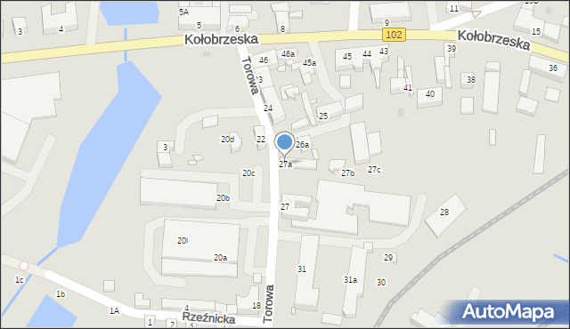 Trzebiatów, Torowa, 27a, mapa Trzebiatów