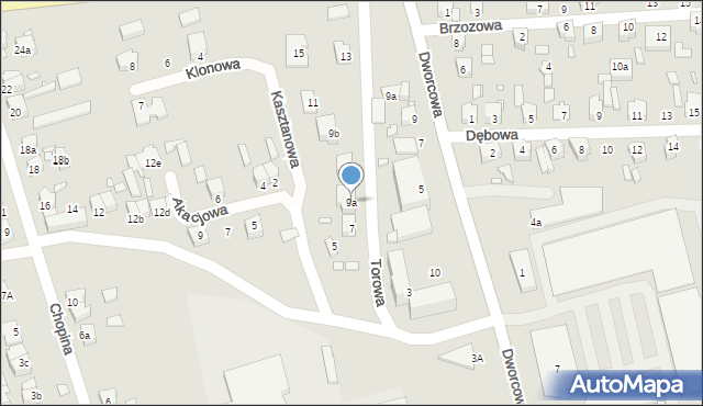Turek, Torowa, 9a, mapa Turka