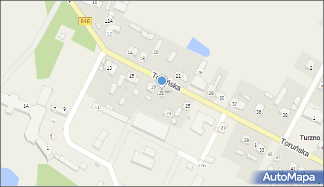 Turzno, Toruńska, 21, mapa Turzno