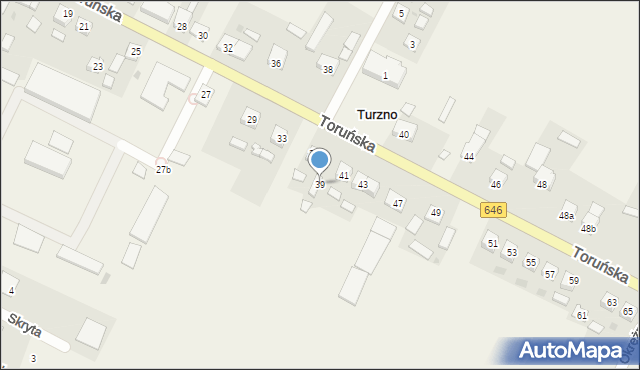 Turzno, Toruńska, 39, mapa Turzno