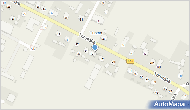 Turzno, Toruńska, 45, mapa Turzno