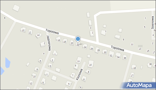 Tychowo, Topolowa, 22, mapa Tychowo