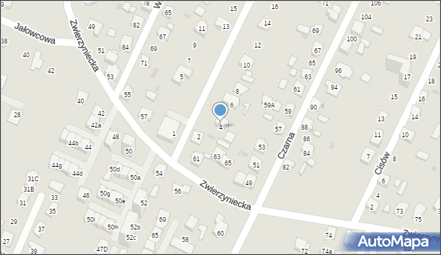 Tychy, Topolowa, 4, mapa Tychów