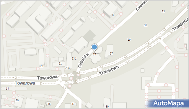 Tychy, Towarowa, 25, mapa Tychów