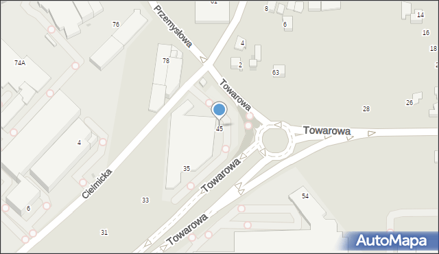 Tychy, Towarowa, 45, mapa Tychów