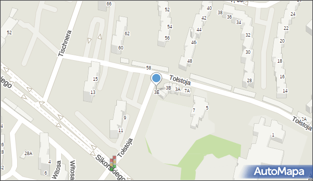Tychy, Tołstoja Lwa, 3E, mapa Tychów