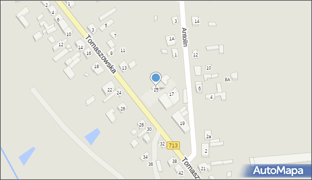 Ujazd, Tomaszowska, 15, mapa Ujazd
