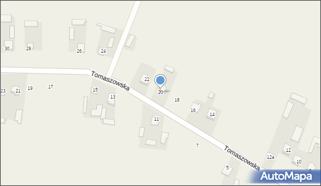 Ulhówek, Tomaszowska, 20, mapa Ulhówek