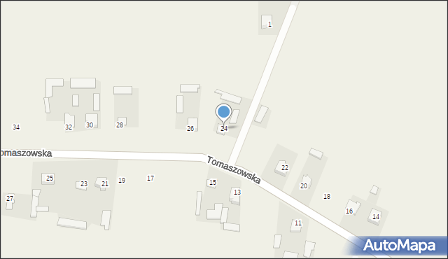 Ulhówek, Tomaszowska, 24, mapa Ulhówek