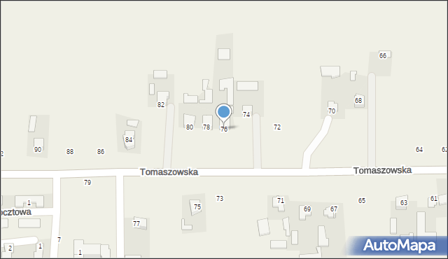 Ulhówek, Tomaszowska, 76, mapa Ulhówek