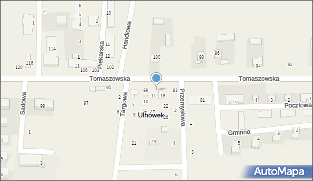 Ulhówek, Tomaszowska, 87, mapa Ulhówek