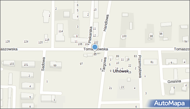 Ulhówek, Tomaszowska, 95, mapa Ulhówek