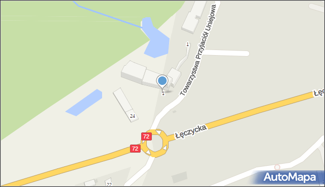 Uniejów, Towarzystwa Przyjaciół Uniejowa, 1, mapa Uniejów