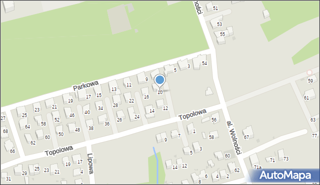 Wadowice, Topolowa, 10, mapa Wadowice