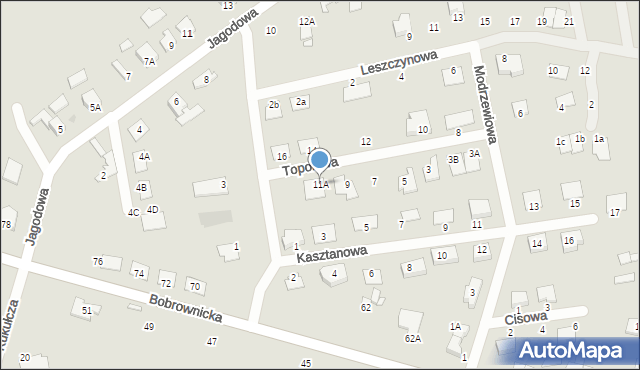 Wągrowiec, Topolowa, 11A, mapa Wągrowiec