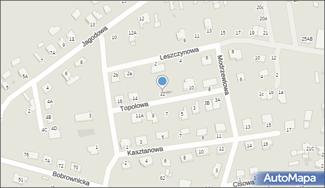 Wągrowiec, Topolowa, 12, mapa Wągrowiec