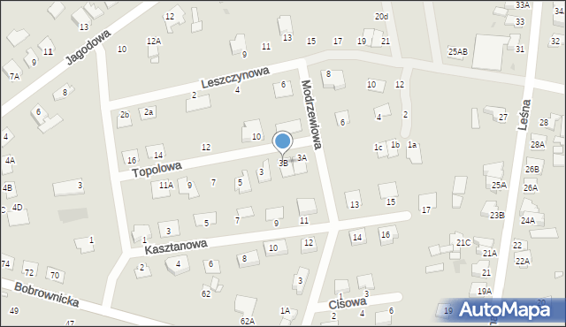 Wągrowiec, Topolowa, 3B, mapa Wągrowiec