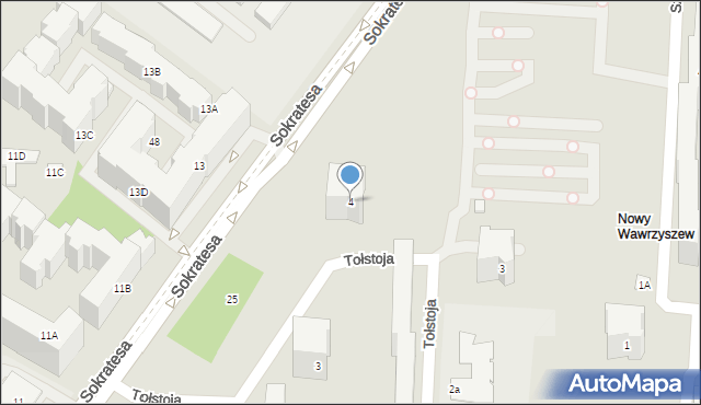 Warszawa, Tołstoja Lwa, 4, mapa Warszawy