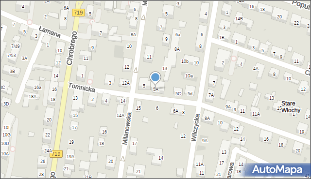 Warszawa, Tomnicka, 5A, mapa Warszawy