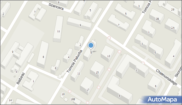 Warszawa, Tomcia Palucha, 9, mapa Warszawy
