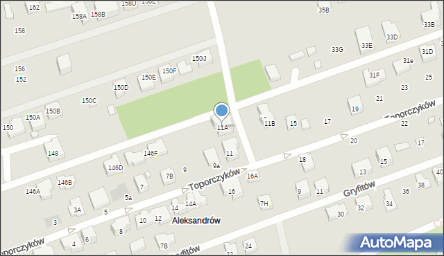 Warszawa, Toporczyków, 11A, mapa Warszawy