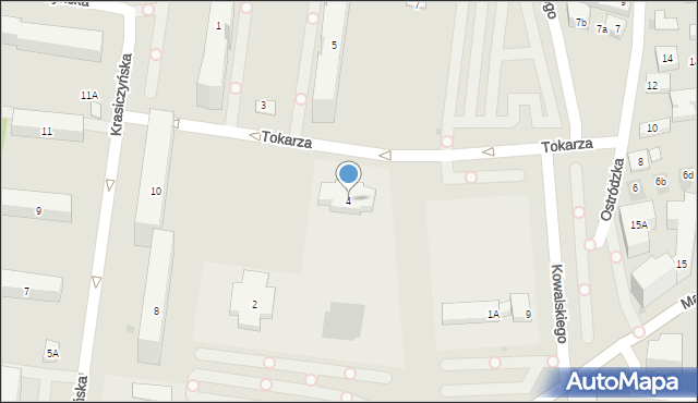 Warszawa, Tokarza Wacława, 4, mapa Warszawy