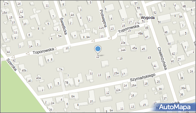 Warszawa, Toporowska, 12, mapa Warszawy