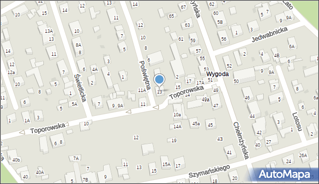 Warszawa, Toporowska, 13, mapa Warszawy