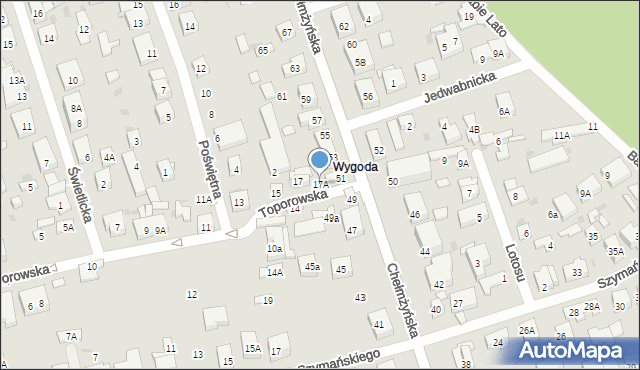 Warszawa, Toporowska, 17A, mapa Warszawy