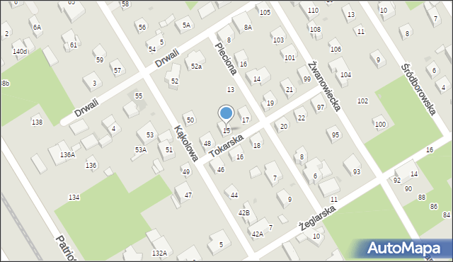 Warszawa, Tokarska, 15, mapa Warszawy