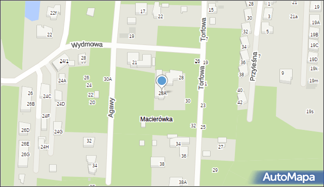 Warszawa, Torfowa, 28A, mapa Warszawy