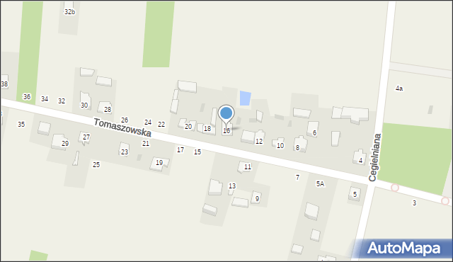 Wąwał, Tomaszowska, 16, mapa Wąwał