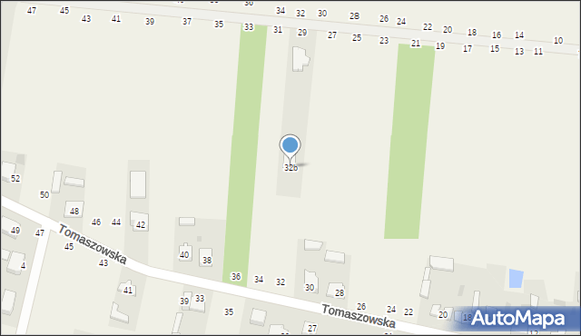 Wąwał, Tomaszowska, 32b, mapa Wąwał