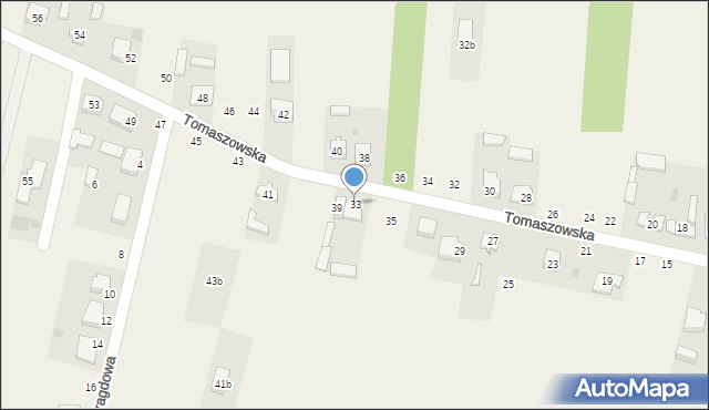 Wąwał, Tomaszowska, 33, mapa Wąwał
