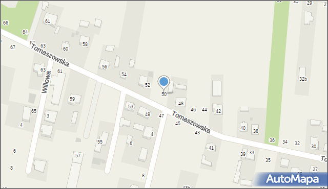 Wąwał, Tomaszowska, 50, mapa Wąwał