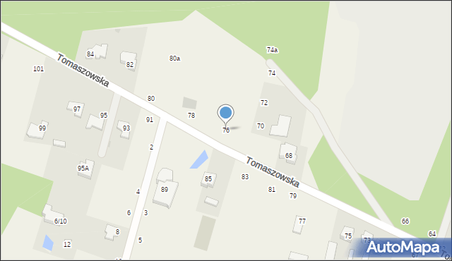 Wąwał, Tomaszowska, 76, mapa Wąwał