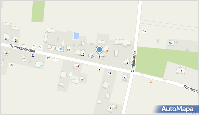 Wąwał, Tomaszowska, 8, mapa Wąwał