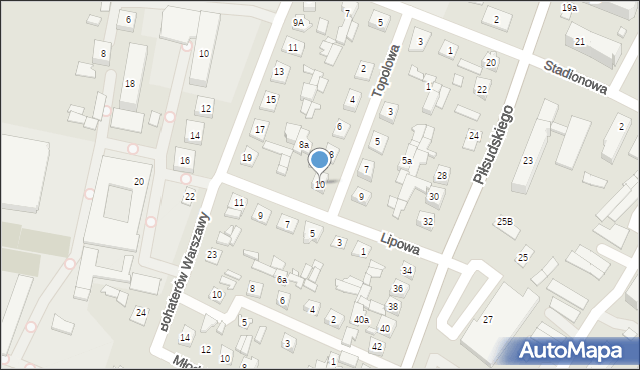 Węgrów, Topolowa, 10, mapa Węgrów