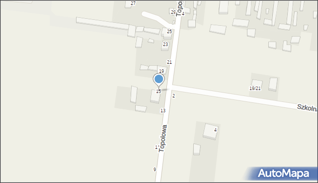 Więcki, Topolowa, 15, mapa Więcki