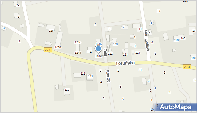 Wielka Nieszawka, Toruńska, 124a, mapa Wielka Nieszawka