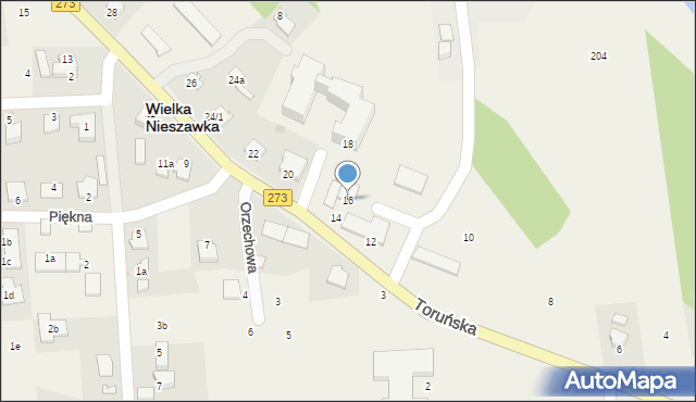 Wielka Nieszawka, Toruńska, 16, mapa Wielka Nieszawka