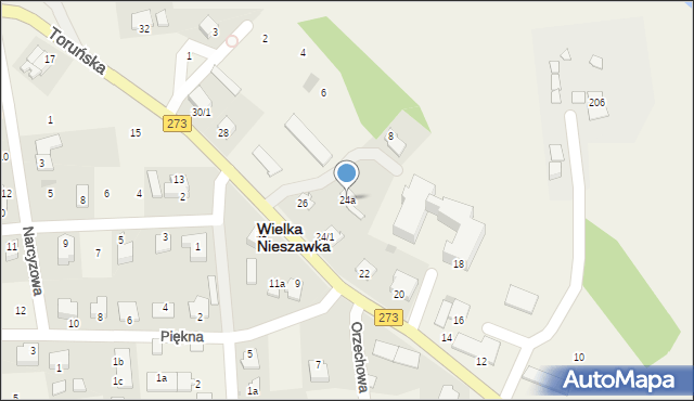 Wielka Nieszawka, Toruńska, 24a, mapa Wielka Nieszawka