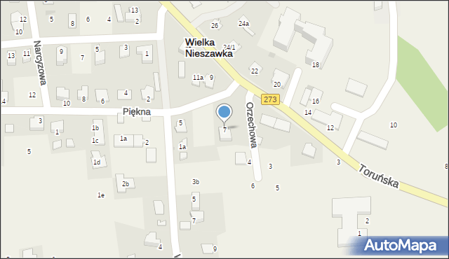 Wielka Nieszawka, Toruńska, 7, mapa Wielka Nieszawka