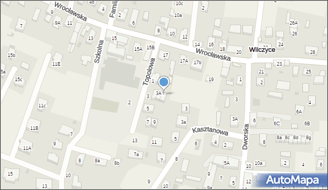 Wilczyce, Topolowa, 3B, mapa Wilczyce
