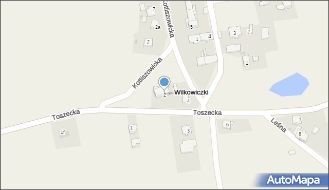 Wilkowiczki, Toszecka, 2, mapa Wilkowiczki